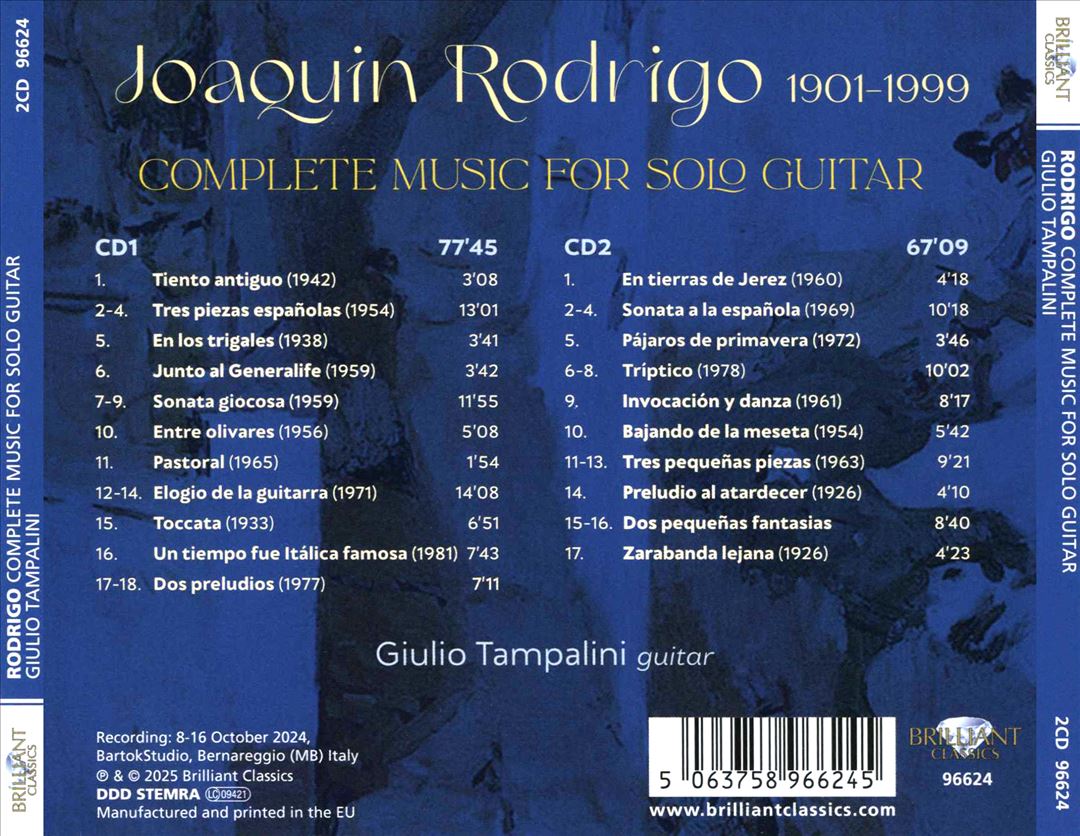 Rodrigo: Complete Music for Solo Guitar cover art