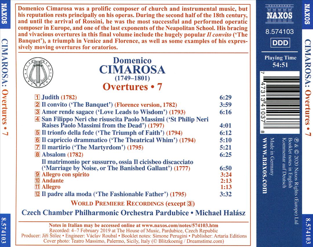 Cimarosa: Overtures, Vol. 7 cover art