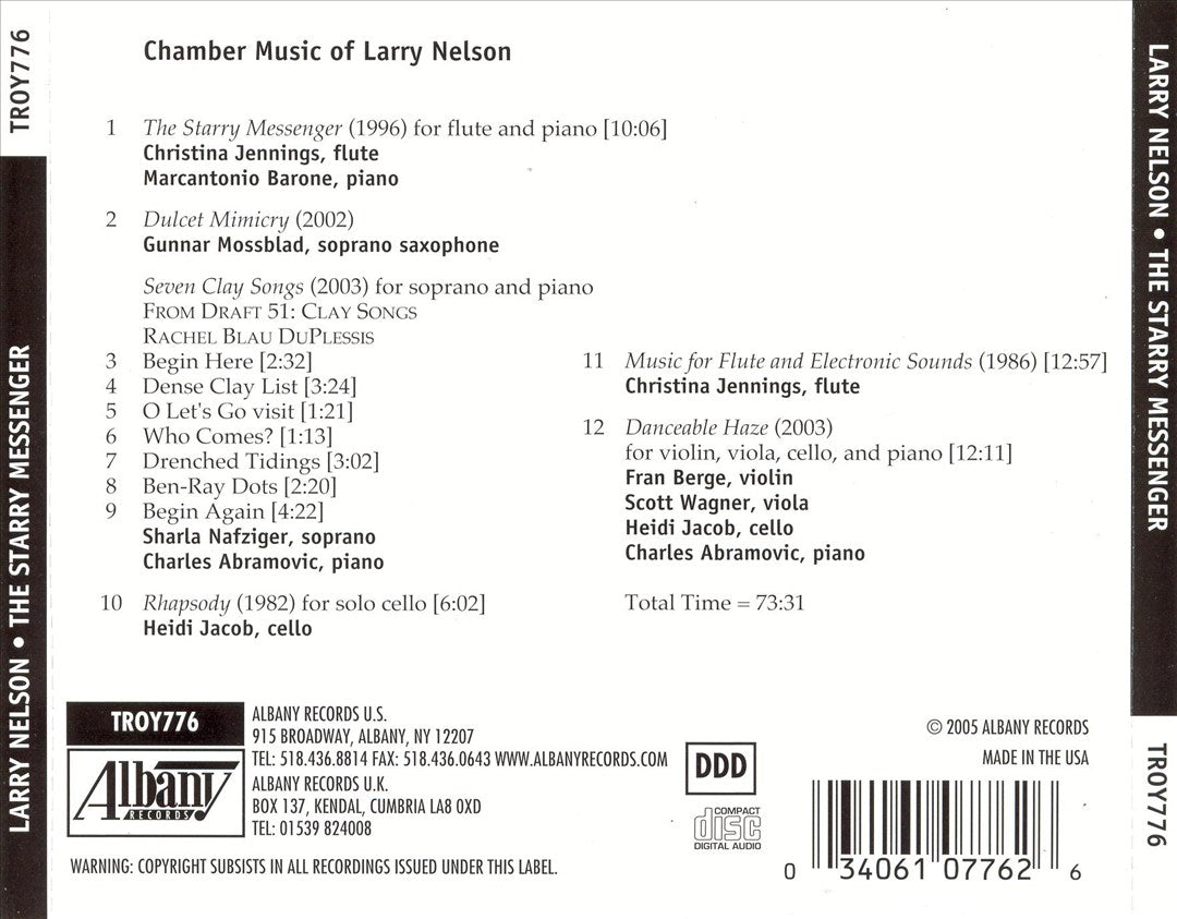 Starry Messenger: Chamber Music of Larry Nelson cover art