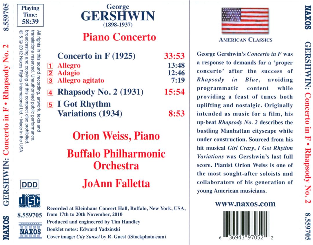 Gershwin: Concerto in F; Rhapsody No. 2; I Got Rhythm Variations cover art