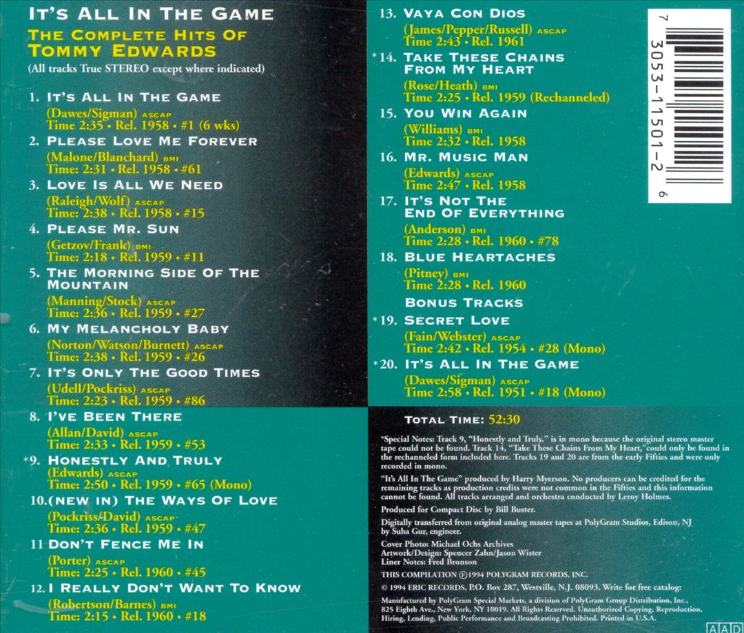 Complete Hits of Tommy Edwards cover art