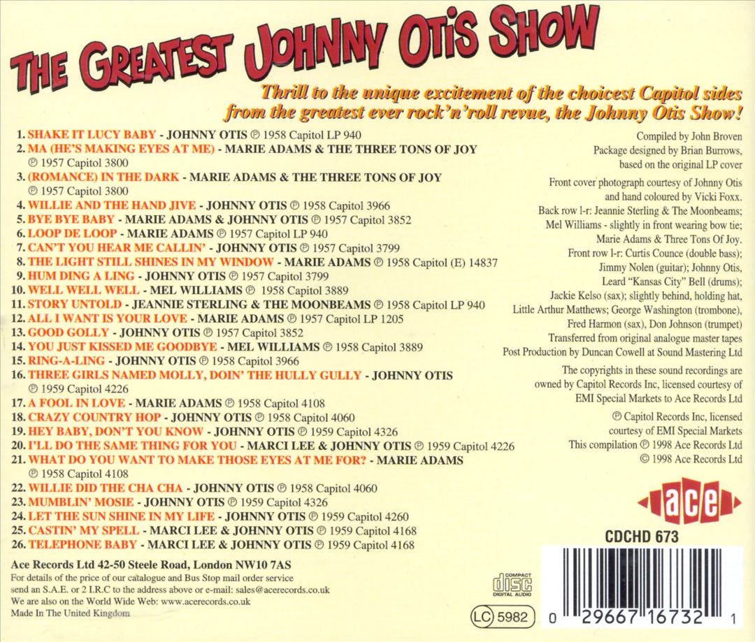 Greatest Johnny Otis Show cover art