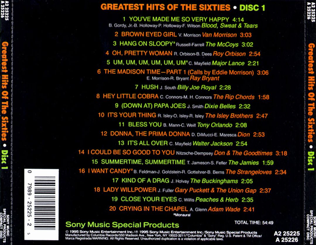 Greatest Hits of the Sixties, Vol. 1-2 cover art