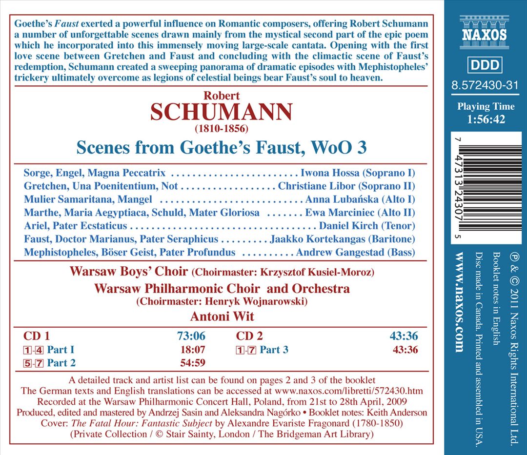 Schumann: Scenes from Goethe's Faust cover art