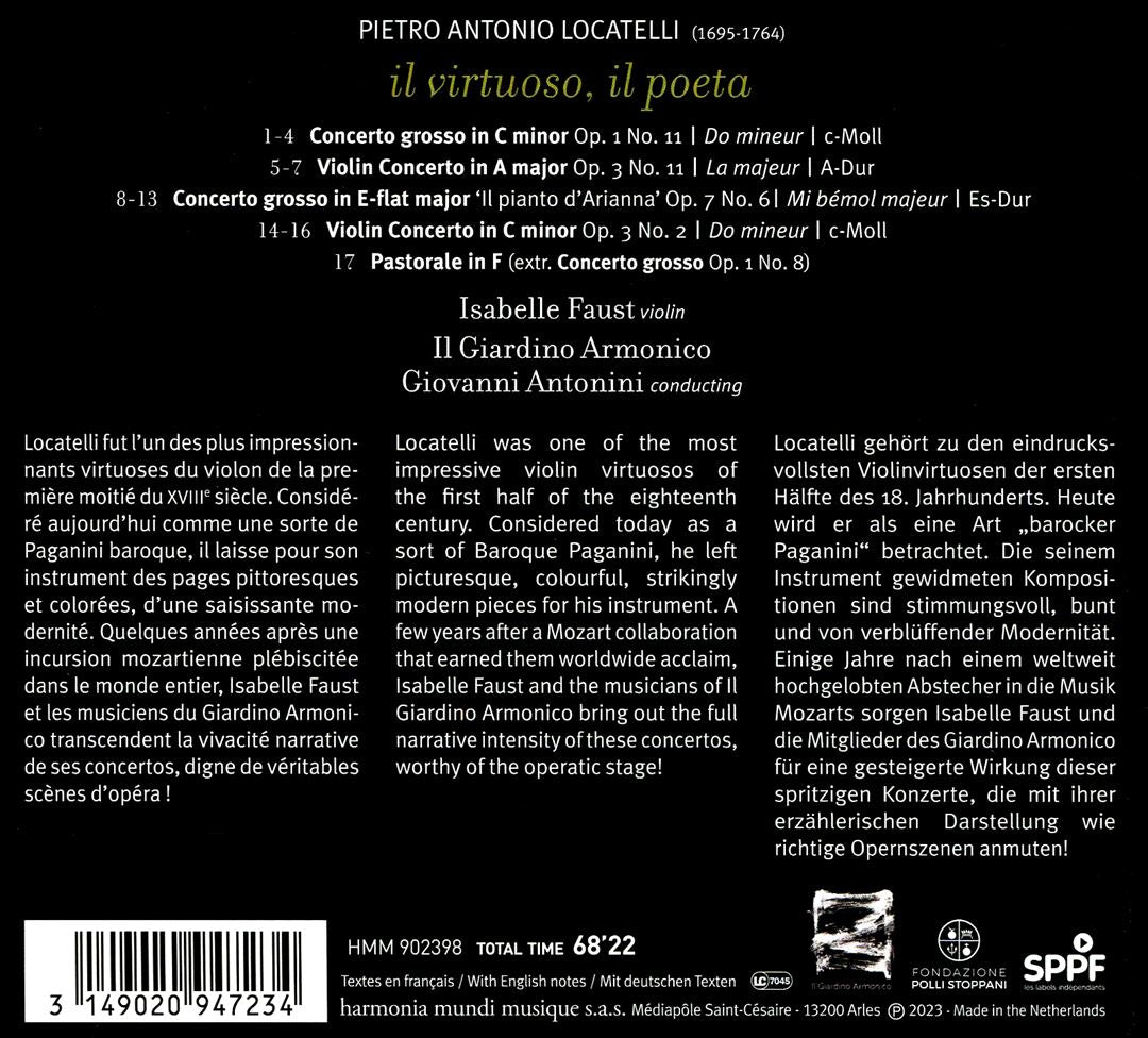 Pietro Antonio Locatelli: Il Virtuoso, il Poeta - Violin Concertos, Concerti Grossi cover art
