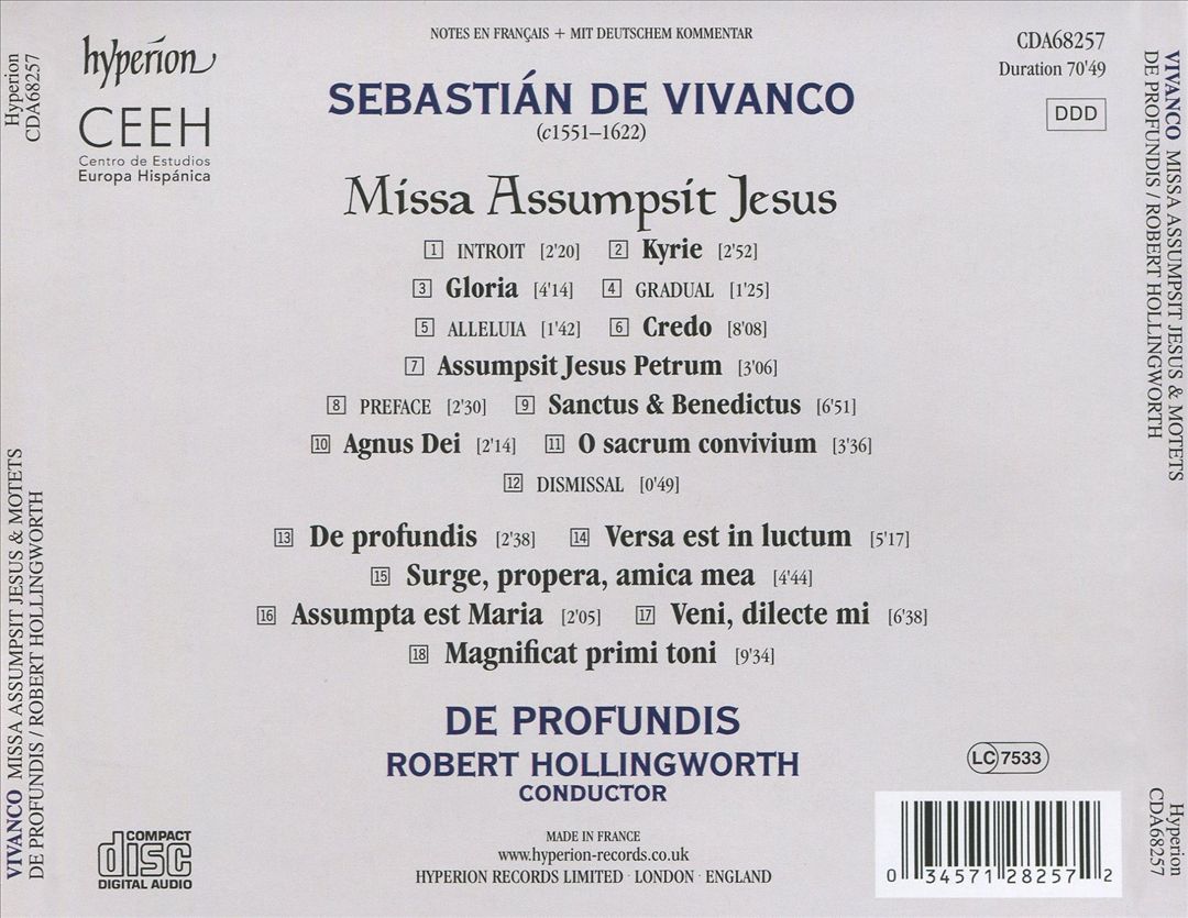 Sebastián de Vivanco: Missa Assumpsit Jesus cover art