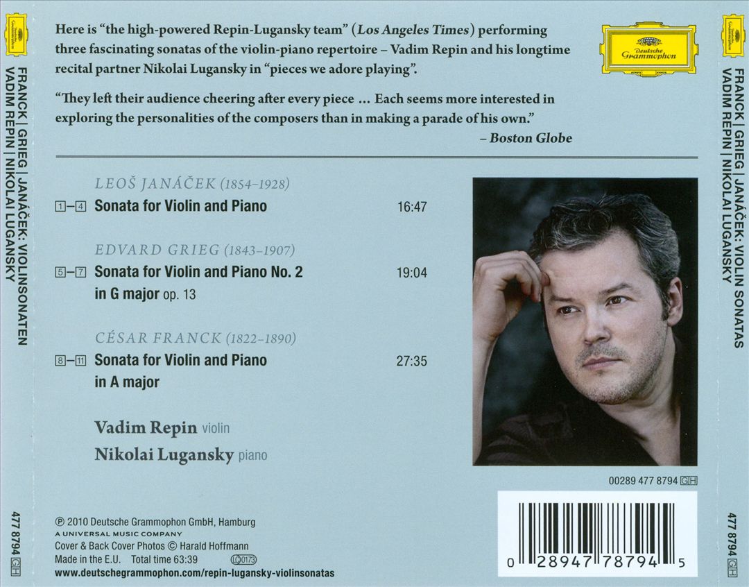 Franck, Grieg, Janácek: Violin Sonatas cover art