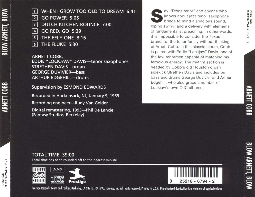 Blow, Arnett, Blow cover art