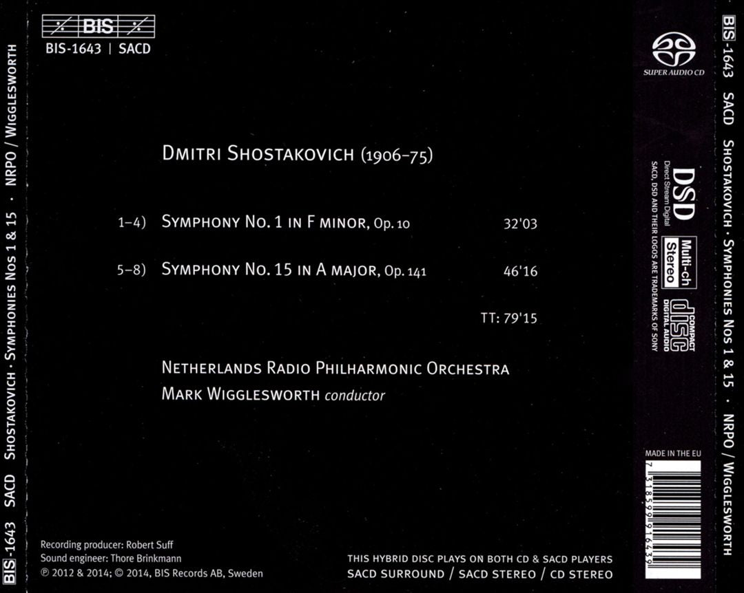 Shostakovich: Symphonies Nos. 1 & 15 cover art