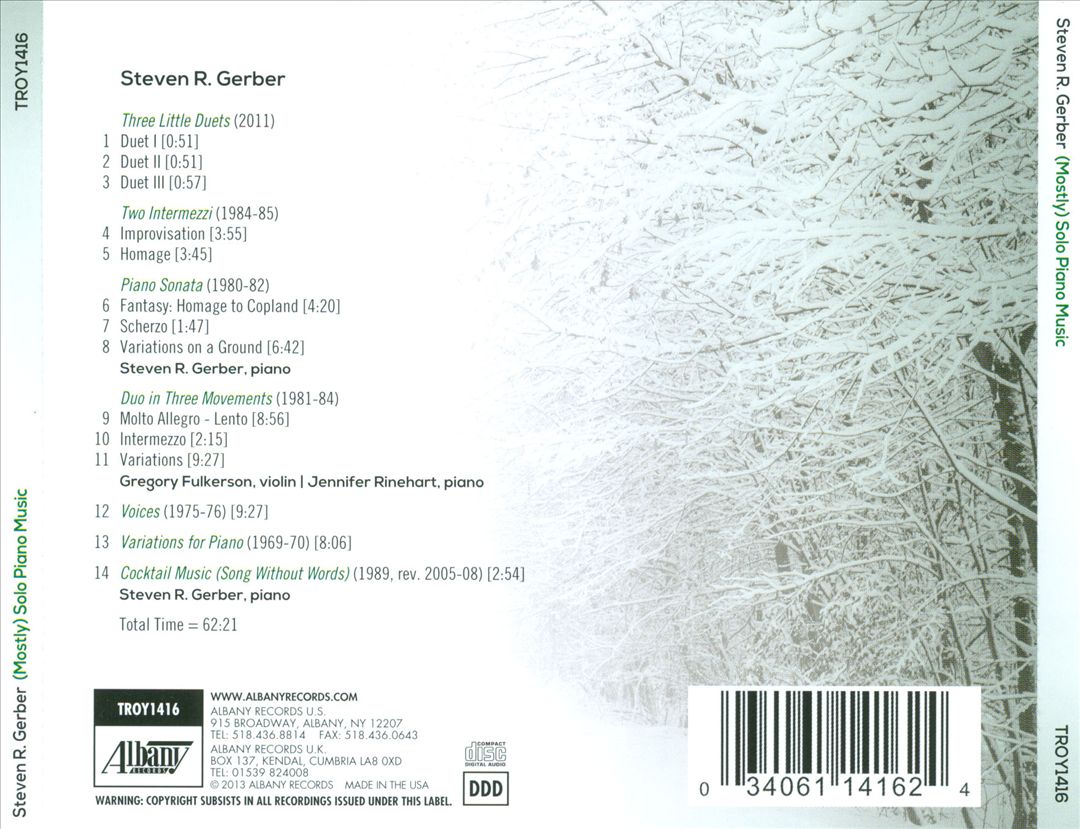 Steven R. Gerber: (Mostly) Solo Piano Music cover art