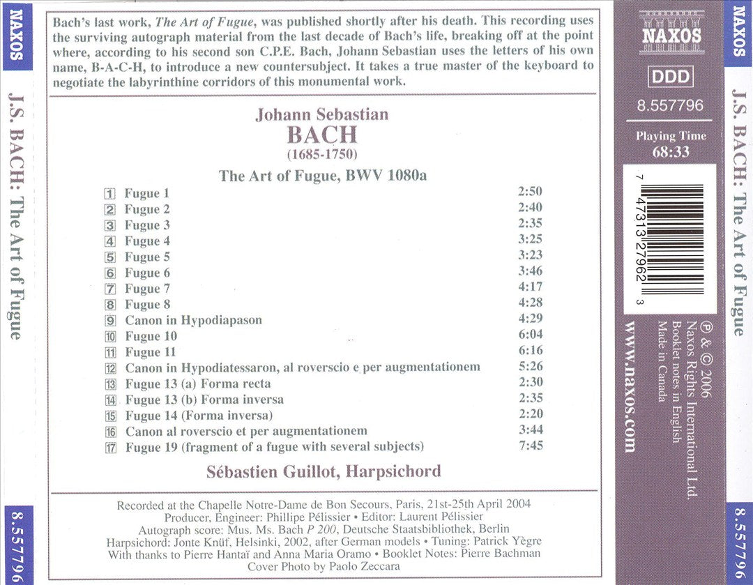 J.S. Bach: The Art of Fugue cover art