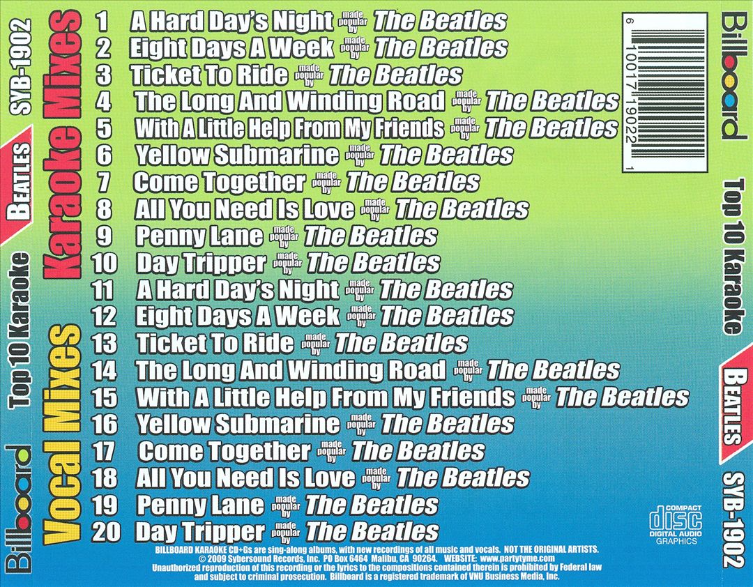 Billboard Top 10 Karaoke: The Beatles, Vol. 2 cover art