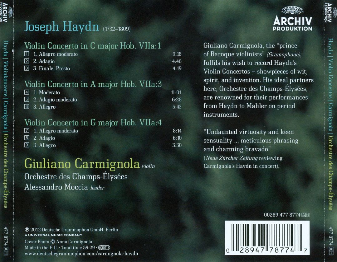 Haydn: Violin Concertos cover art