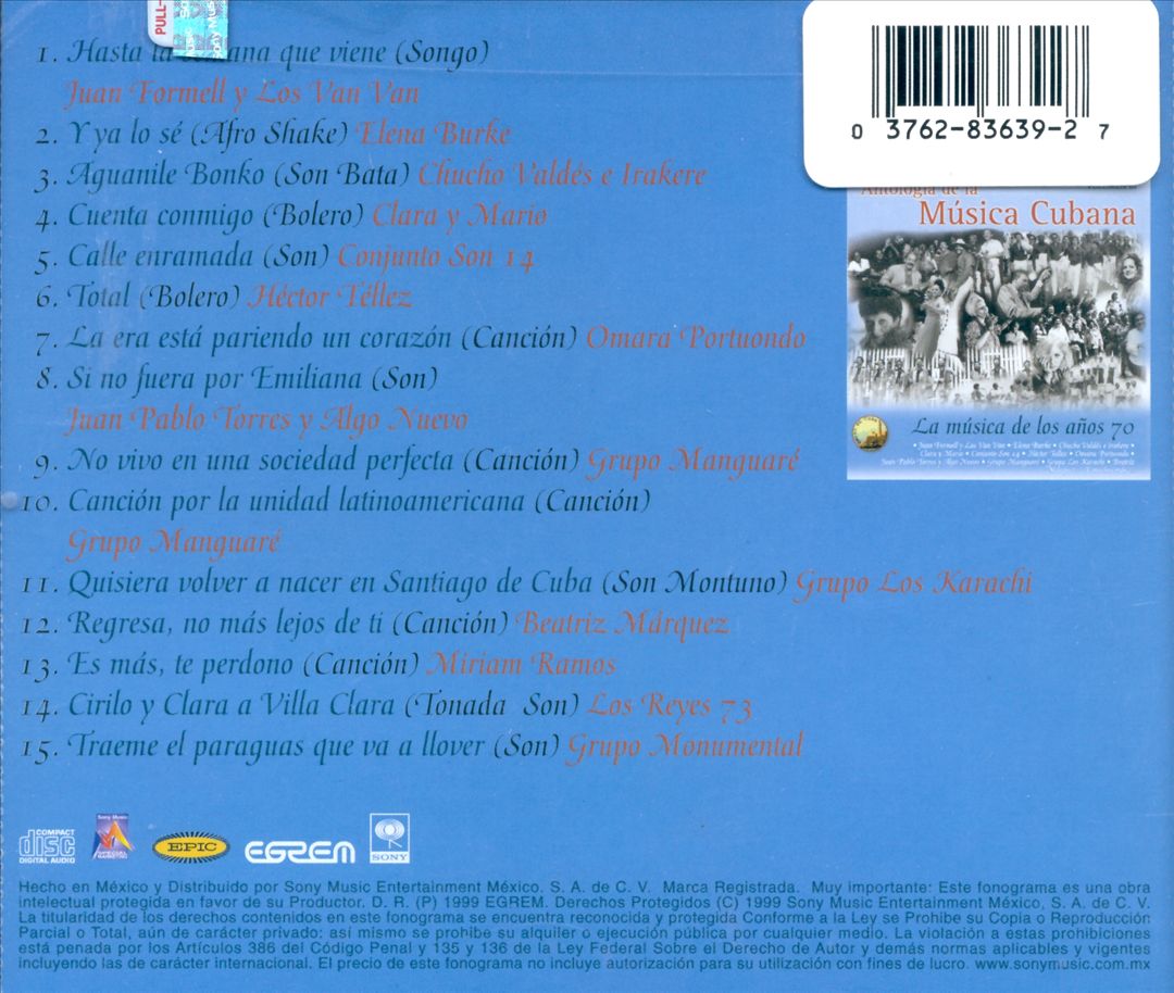 Antologia de la Musica Cubana: La Musica de los Anos 70 cover art