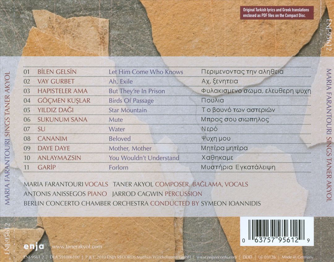 Maria Farantouri Sings Taner Akyol cover art