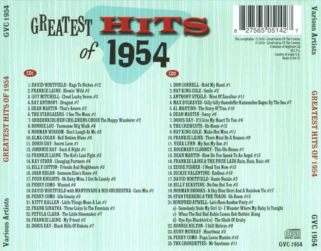Greatest Hits of 1954 cover art