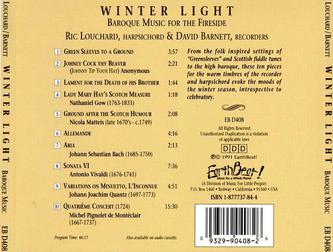 Winter Light (Baroque Music for the Fireside) cover art