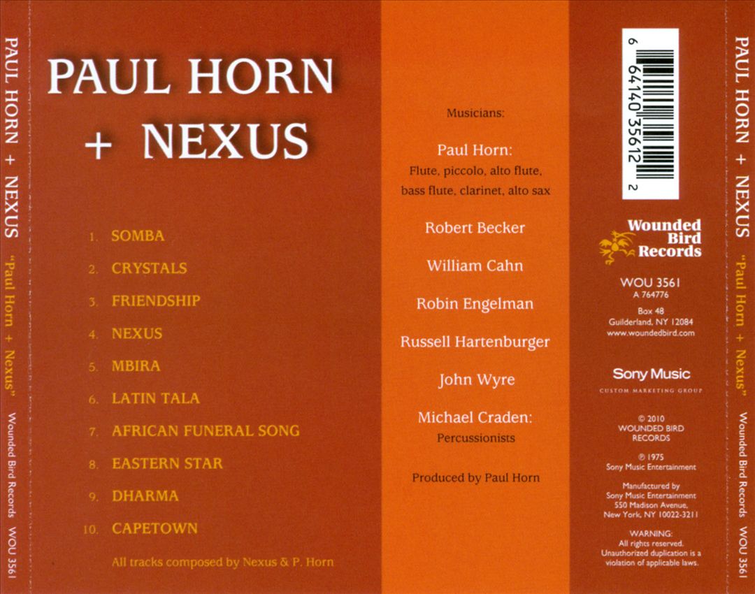 Paul Horn + Nexus cover art