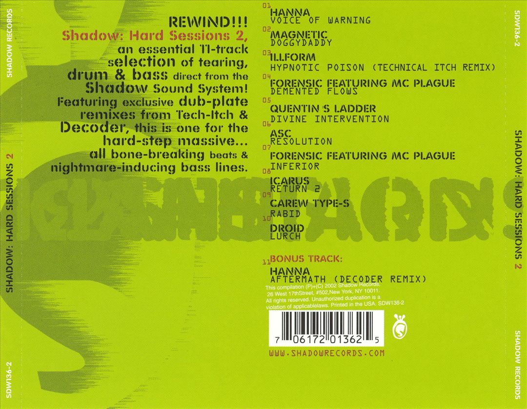 Shadow: Hard Sessions, Vol. 2 cover art