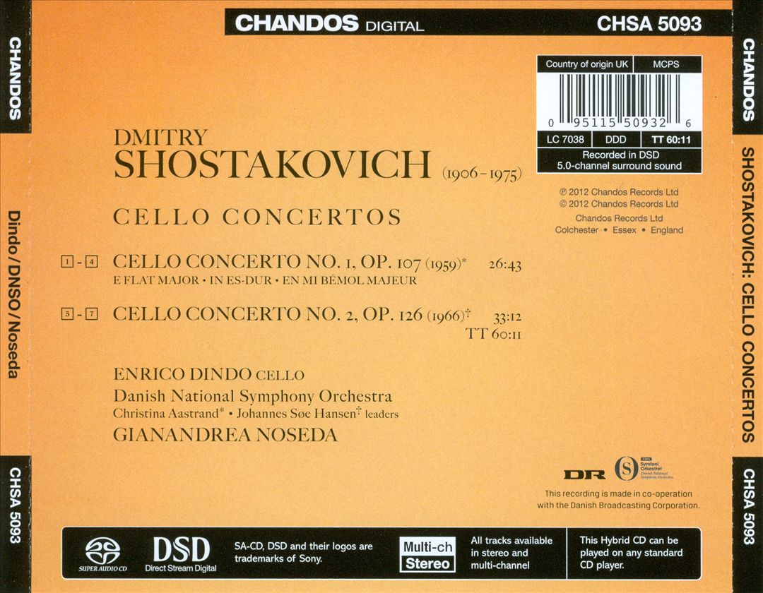 Shostakovich: Cello Concertos Nos. 1 & 2 cover art