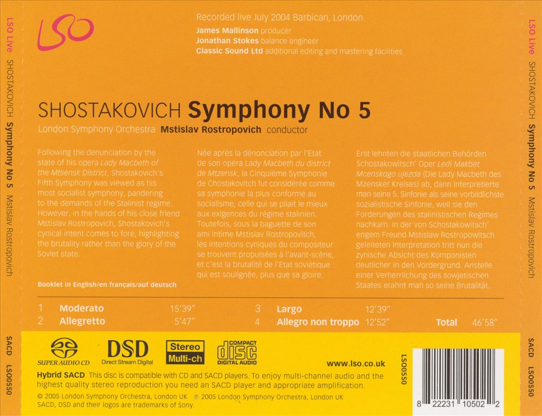 Shostakovich: Symphony No. 5 cover art