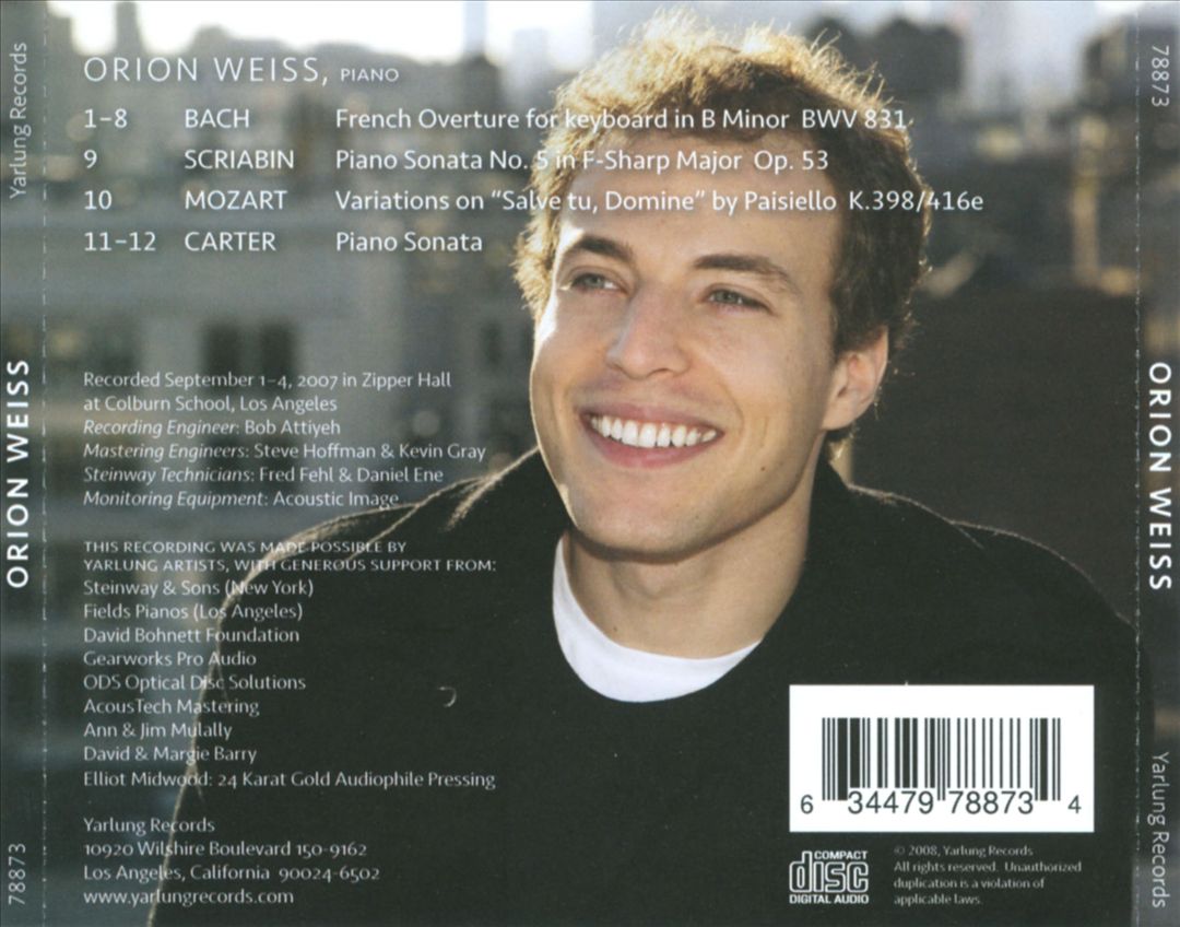 Orion Weiss Plays J.S. Bach, Scriabin, Mozart & Carter cover art