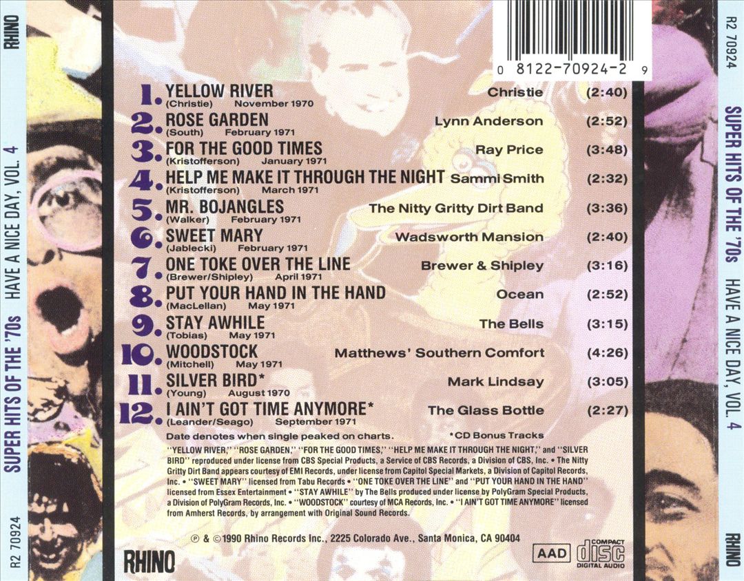 Super Hits of the '70s: Have a Nice Day, Vol. 4 cover art