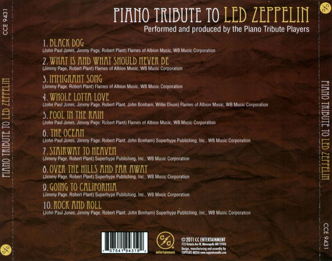 Piano Tribute to Led Zeppelin cover art