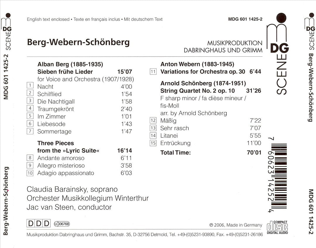 Music of the Viennese School: Berg, Webern, Schönberg cover art