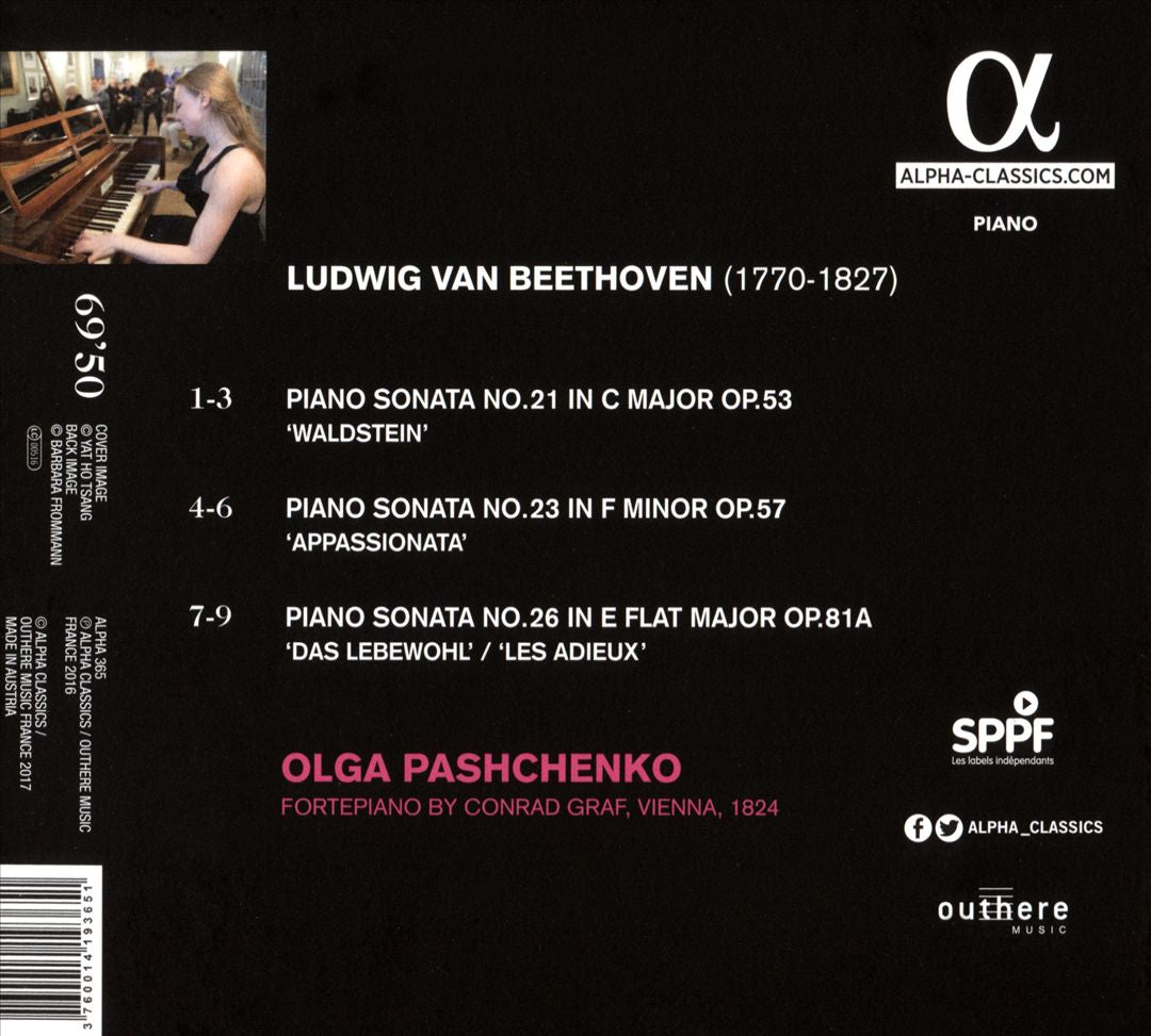 Beethoven: Appassionata, Les Adieux, Waldstein cover art