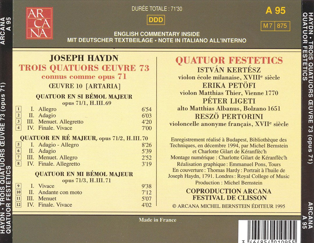 Haydn: Collection Complete des Quatuors - Trois Quatuors Oeuvre 73 (Op. 71) cover art