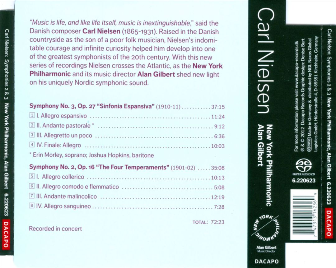 Carl Nielsen: Symphonies No. 3 "Sinfonia espansiva" & 2 "The Four Temperaments" cover art