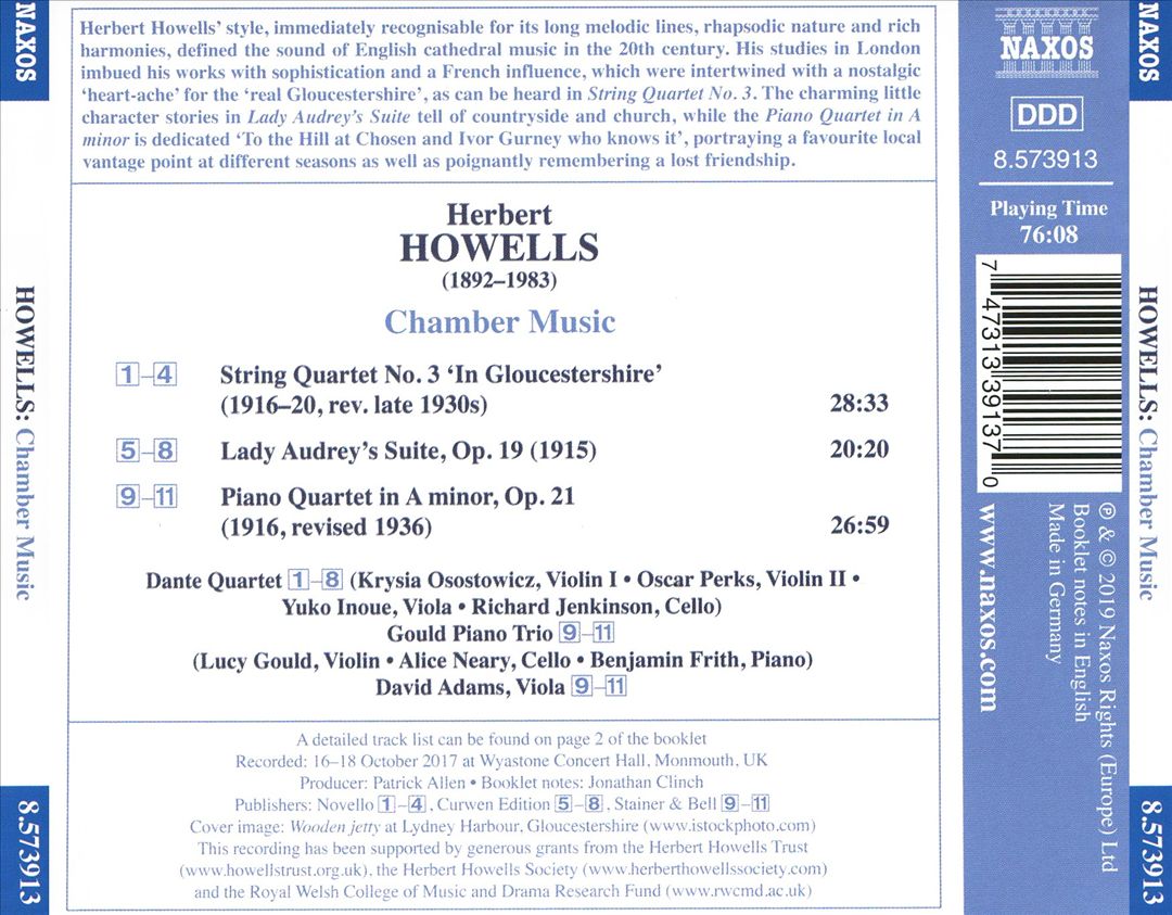 Herbert Howells: Chamber Music cover art