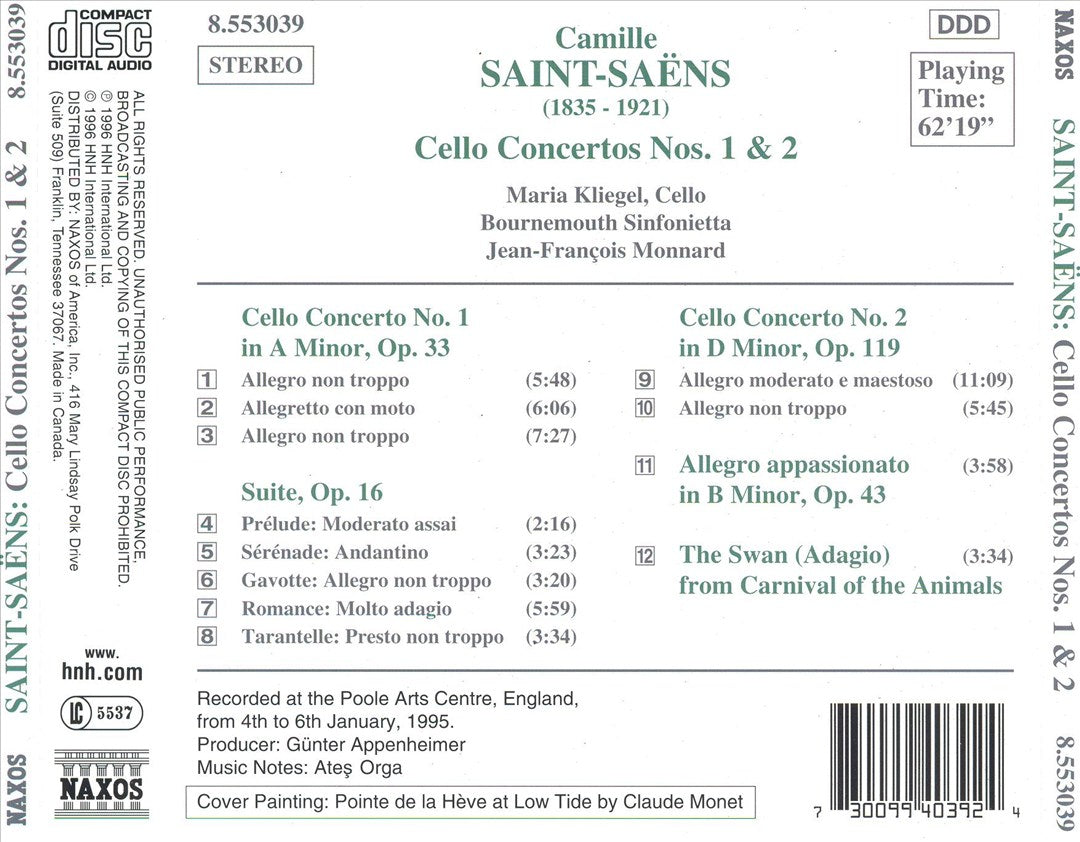 Saint-Saëns: Cello Concertos Nos. 1 & 2 cover art