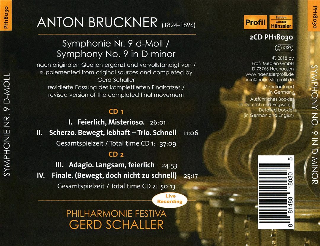 Bruckner: Symphony 9 with Completed Finale (Revised Version) cover art
