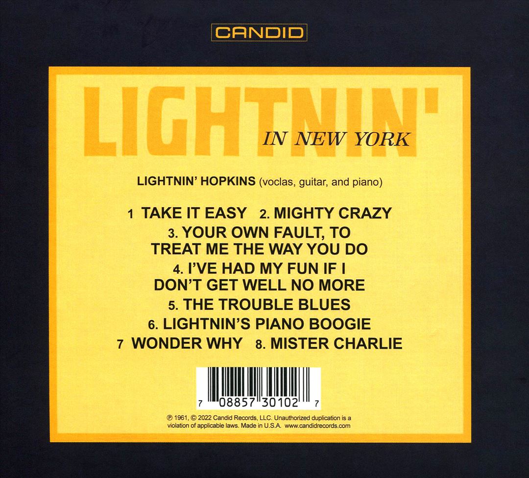 Lightnin' in New York cover art