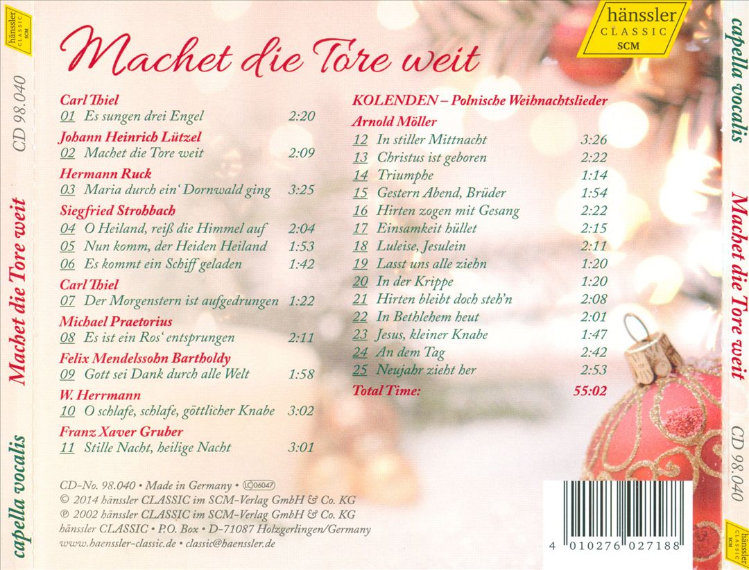 Machet die Tore weit: Weihnachten mit dem Knabenchor cover art
