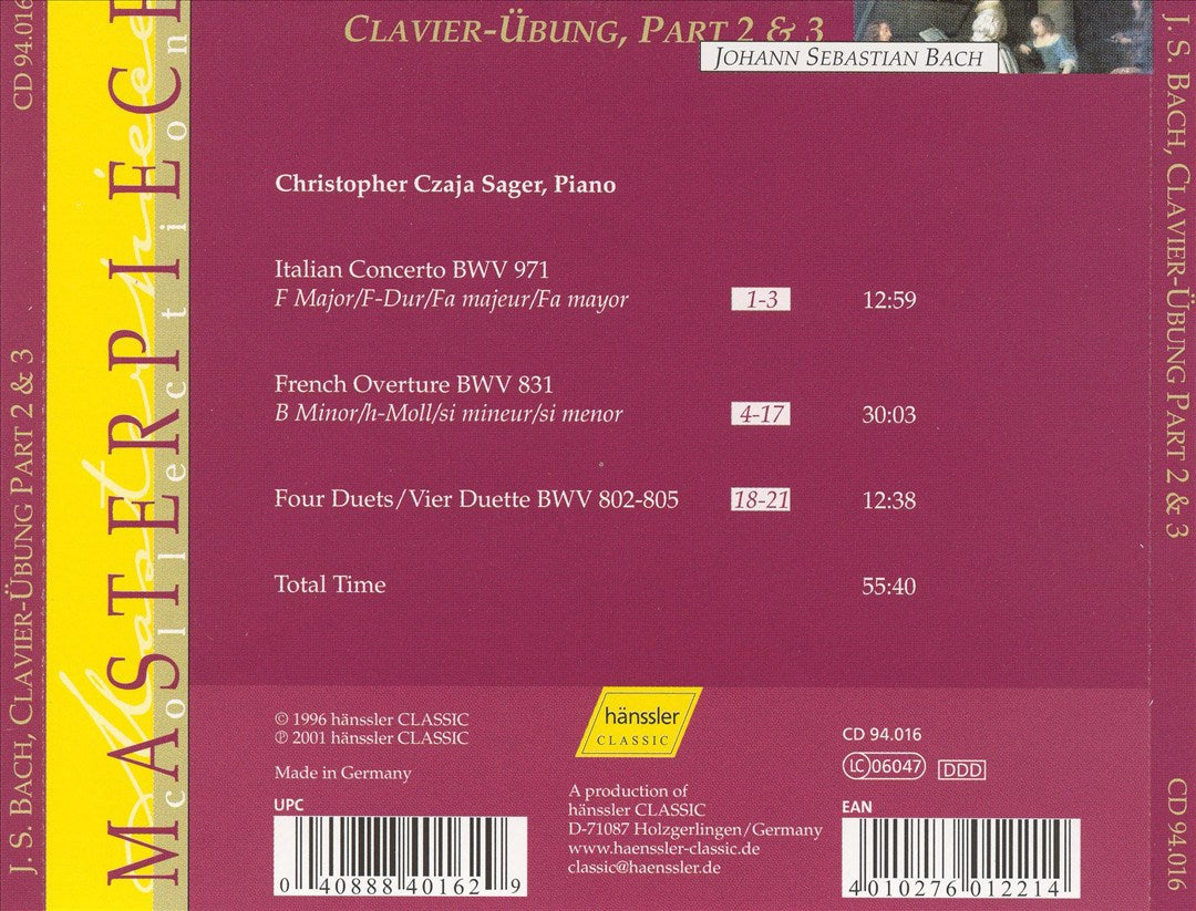 Bach: Clavier-Übung, Part 2 & 3 cover art