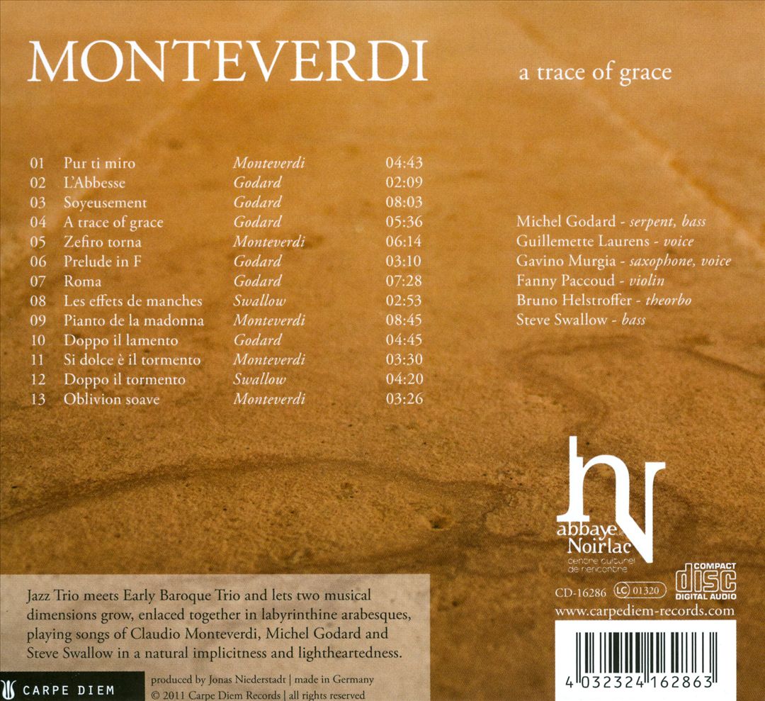 Monteverdi: A Trace of Grace cover art