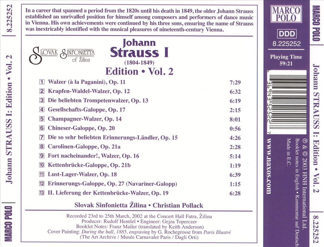 Johann Strauss I Edition, Vol. 2 cover art