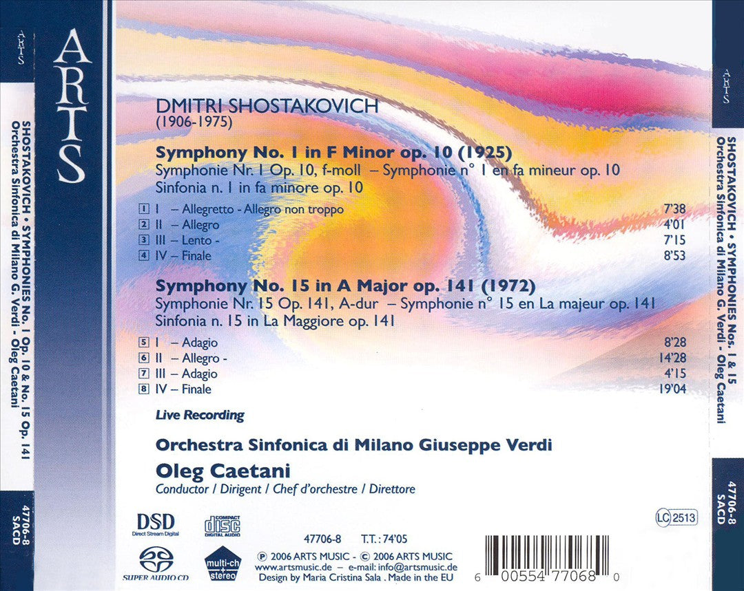 Shostakovich: Symphonies Nos. 1 & 15 cover art