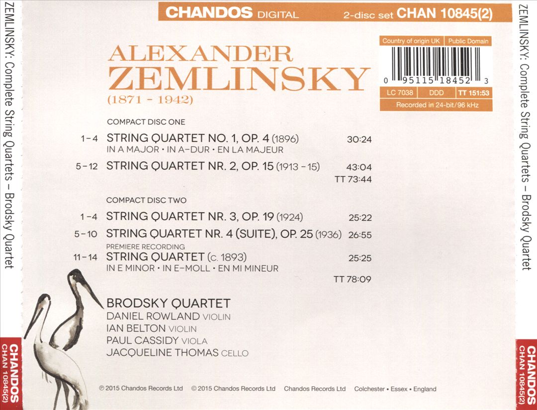 Zemlinsky: Complete String Quartets cover art