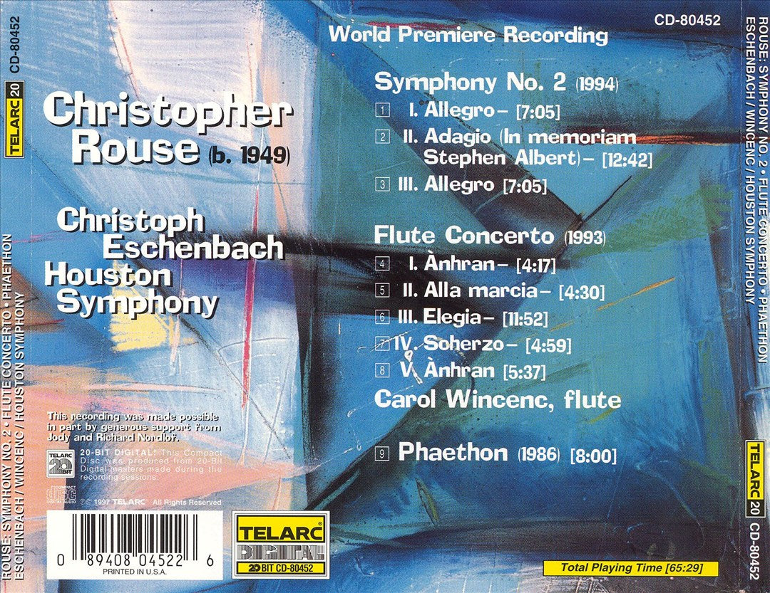 Rouse: Symphony No. 2; Flute Concerto; Phaethon cover art