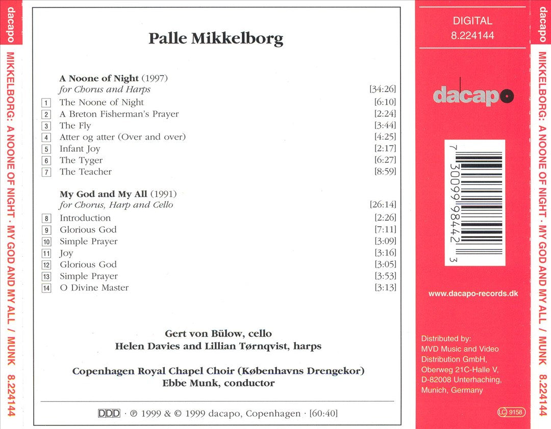 Palle Mikkelborg: A Noone of Night; My God and My All cover art