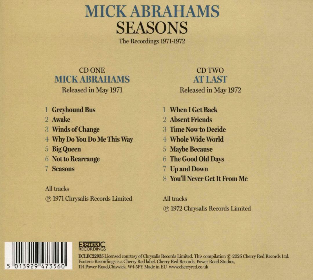 Seasons: The Recordings 1971-1972 cover art