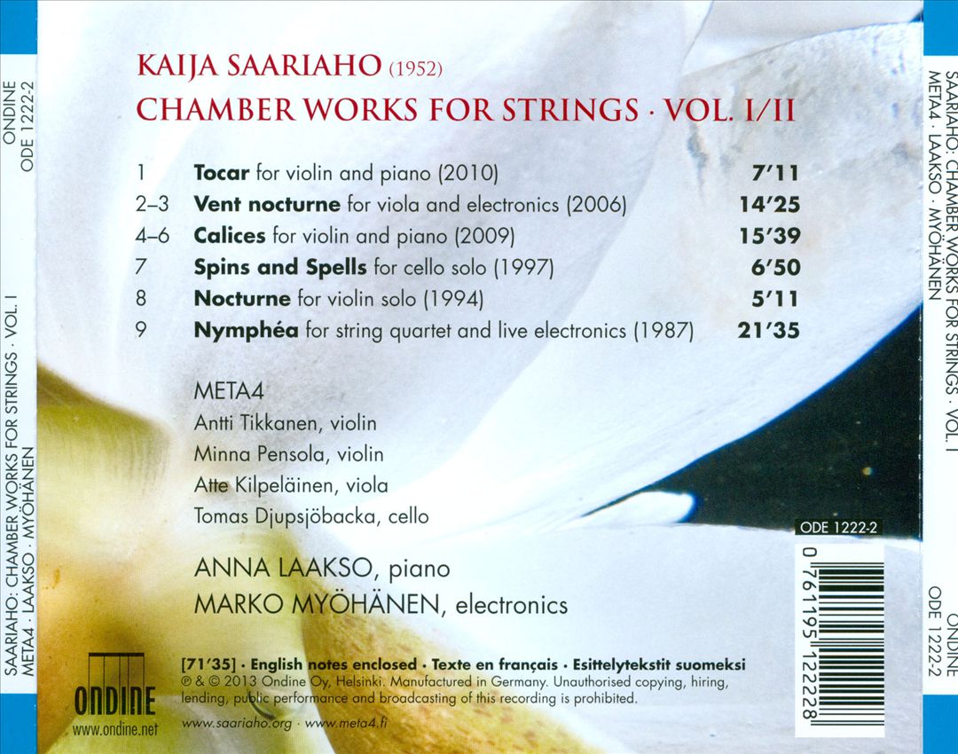 Kaija Saariaho: Chamber Works for Strings, Vol. 1 cover art