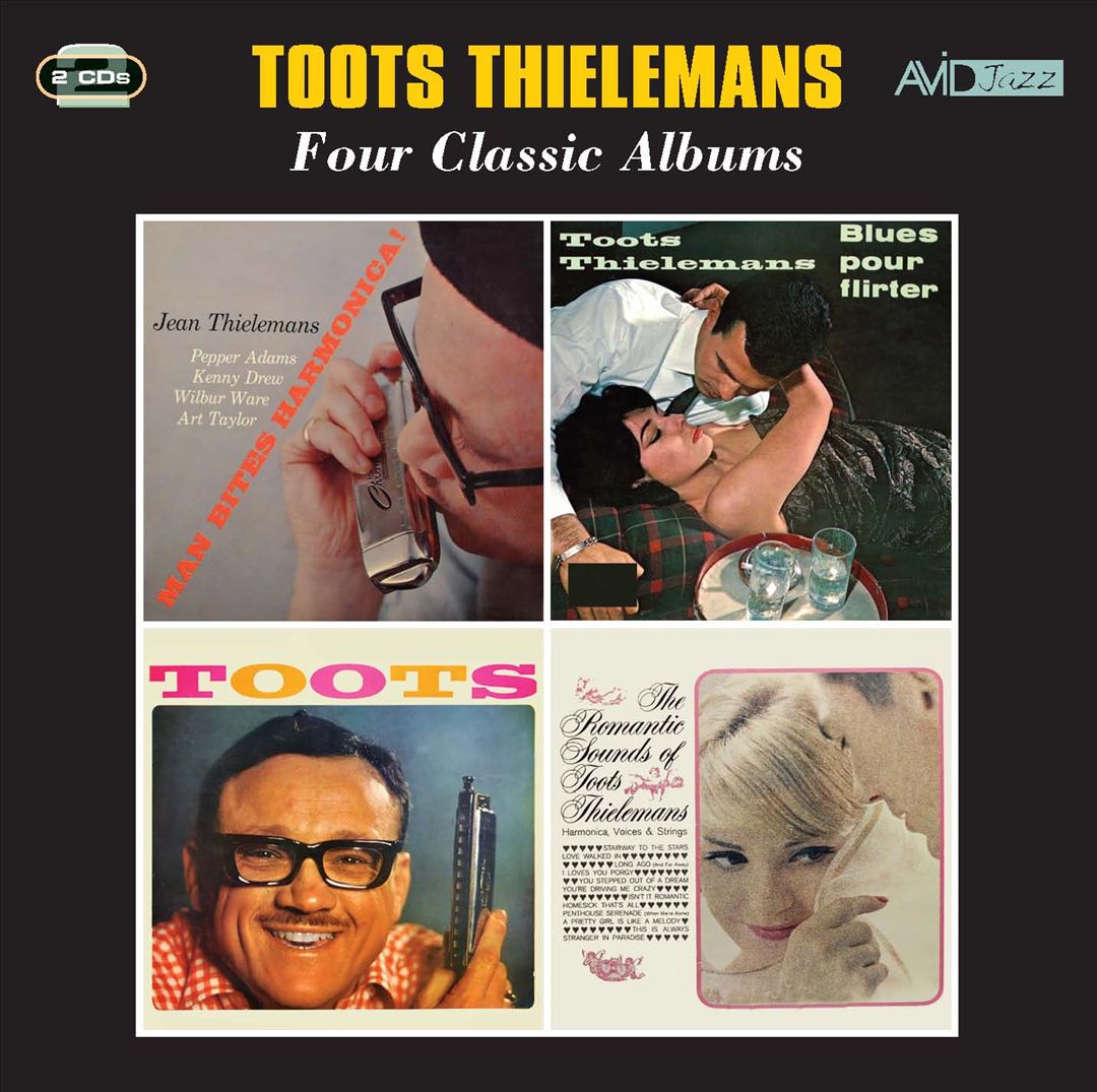 Four Classic Albums: Man Bites Harmonica/Blues for Lirter/Toots Thielemans/The Romantic Sounds of Toots Thielemans cover art