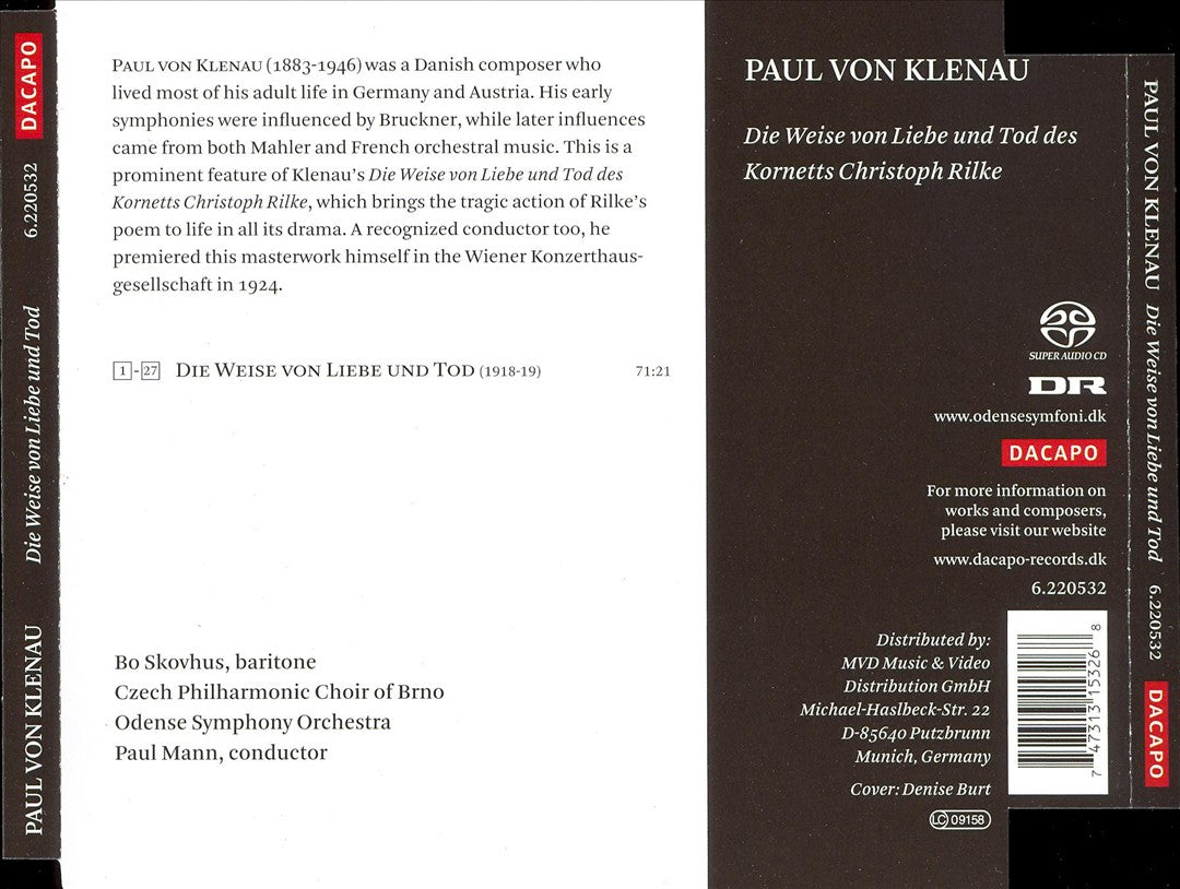 Paul von Klenau: Die Weise von Liebe und Tod des Kornetts Christoph Rilke cover art