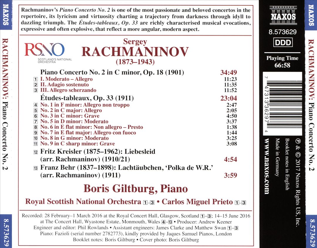 Rachmaninov: Piano Concerto No. 2; Études-tableaux, Op. 33 cover art