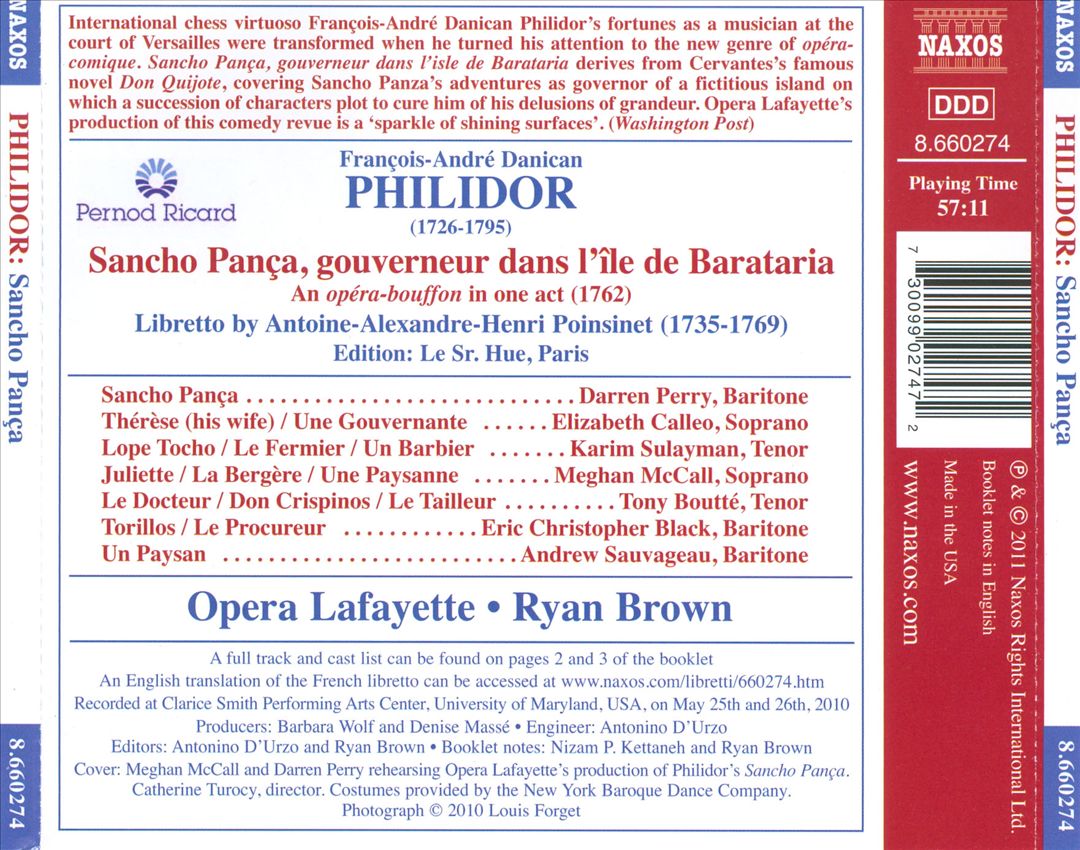 François-André Danican Philidor: Sancho Pança cover art